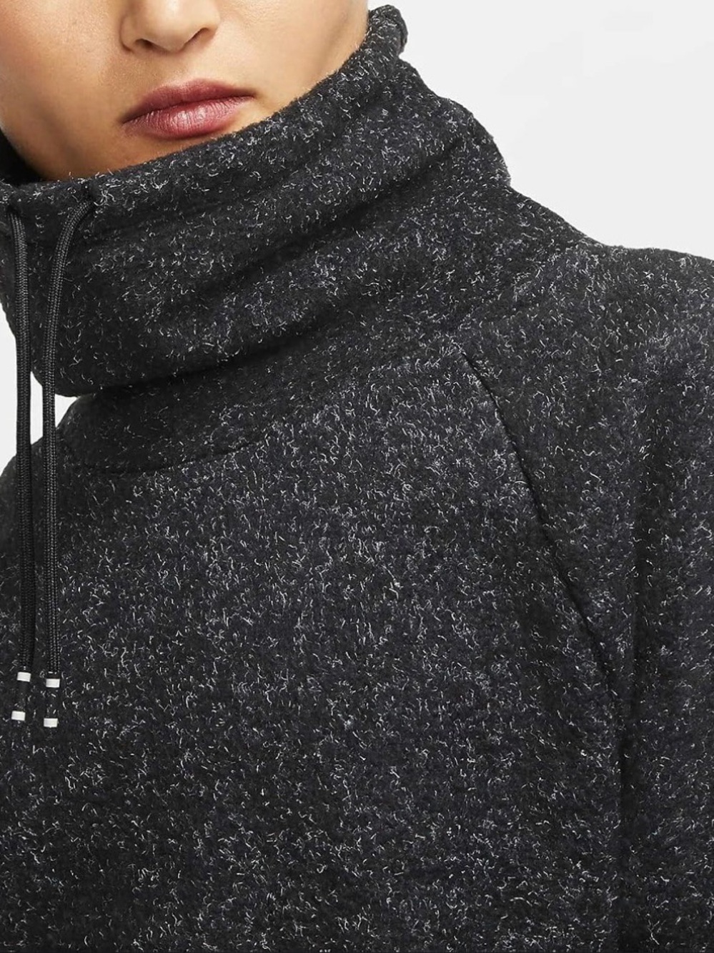 NWT- Nike Therma High-Neck Fleece Pullover Sweater - Dark Charcoal Sz Small - Picture 2 of 12